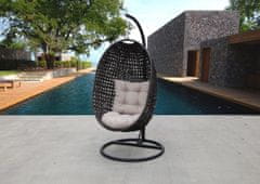 Dimenza Viseči vrtni stol Barcelona iz umetnega ratana s stojalom, temno rjav, 120 kg