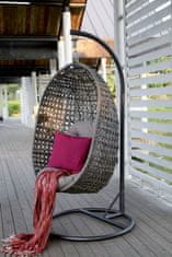 Dimenza Viseči vrtni stol Barcelona iz umetnega ratana s stojalom, temno rjav, 120 kg