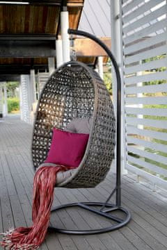 Dimenza Viseči vrtni stol Barcelona iz ratana, siv, nosilnost 120 kg