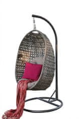 Dimenza Viseči vrtni stol Barcelona iz umetnega ratana s stojalom, temno rjav, 120 kg