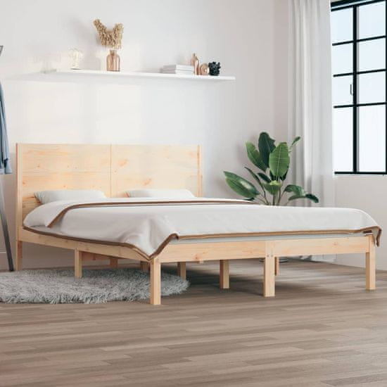 Vidaxl Posteljni okvir iz trdnega lesa 135x190 cm 4FT6