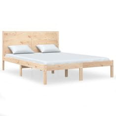 Vidaxl Posteljni okvir iz trdnega lesa 135x190 cm 4FT6