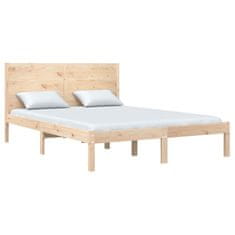 Vidaxl Posteljni okvir iz trdnega lesa 135x190 cm 4FT6