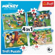 Trefl Puzzle Miki Miška: Lep dan 4v1 (35,48,54,70 kosov)