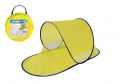 Teddies Šotor za plažo z UV-filtrom, zložljiv poliester/kovina, ovalno rumene barve, v vrečki iz blaga