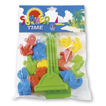 Androni Kalupi za pesek 10 kosov - morski svet + lopate in grablje