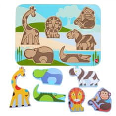 Lucy &amp; Leo 224 Živali iz safarija - lesena sestavljanka 7 kosov