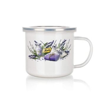 Banquet Emajliran vrč premera 9,5cm 0,5l LAVENDER + plastični pokrov