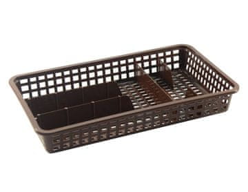 Kovovýroba Jeníkov Omarica 21x37cm 5 predalčkov plastična ozka, rjava CZ