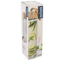 Orion Steklenica za pohodništvo steklo/bambus s cedilom 500ml