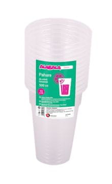 Alabala Skodelica PH 0,5L za enkratno uporabo prozorna 12 kosov
