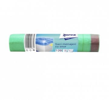 Zorex Vrečke za odpadke 120L/10ks, 70x100cm, 18µm, zložljive, zelene