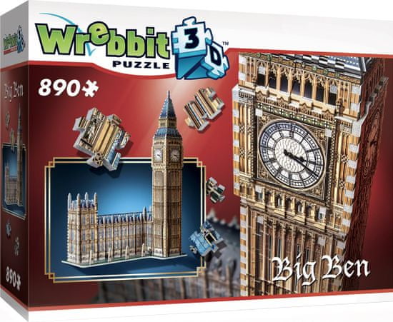 Wrebbit Sestavljanka 3D Big Ben in Westminstrska palača 890 kosov