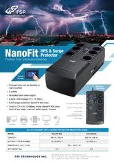 FSP UPS NanoFit 800, 800 VA / 480 W, 2xUSB, LCD, RJ45, brez povezave