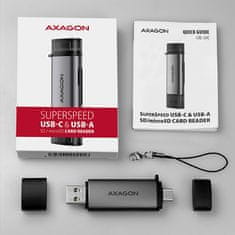 AXAGON Bralnik pomnilniških kartic CRE-SAC, USB-C, SD