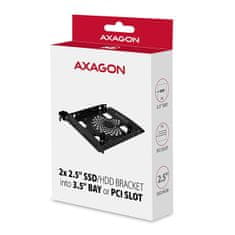 AXAGON RHD-P25, aluminijasti okvir za 2x 2,5" HDD/SSD v 3,5" položaju ali vtič PCI