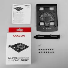 AXAGON RHD-P25, aluminijasti okvir za 2x 2,5" HDD/SSD v 3,5" položaju ali vtič PCI
