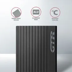 EEM2-GTR, USB-C 3.2 Gen 2 - M.2 NVMe SSD kovinska škatla THIN RIB