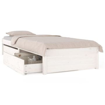 Vidaxl Posteljni okvir s predali črna 75x190 cm majhna enojna