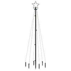 Greatstore Božično drevo s konico 108 hladno belih LED diod 180 cm