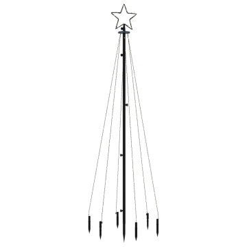 Vidaxl Božično drevo s konico 108 hladno belih LED diod 180 cm