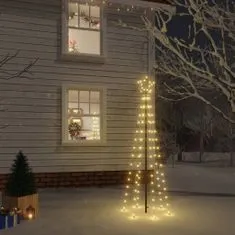 Greatstore Božično drevo s konico 108 toplo belih LED diod 180 cm