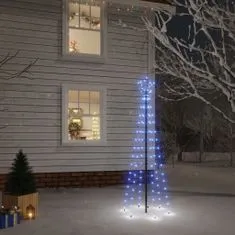 Greatstore Božično drevo s konico 108 modrih LED diod 180 cm