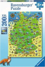 Ravensburger Puzzle Barvni zemljevid Nemčije XXL 200 kosov