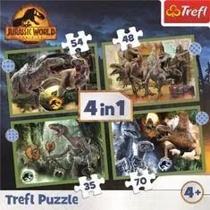 Trefl Puzzle Jurski svet: Dominacija 4 v 1 (35,48,54,70 kosov)