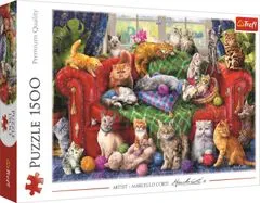 Trefl Puzzle Mačke na kavču 1500 kosov