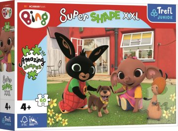 Trefl Puzzle Super Shape XXL Rabbit Bing: Igra s psom 60 kosov