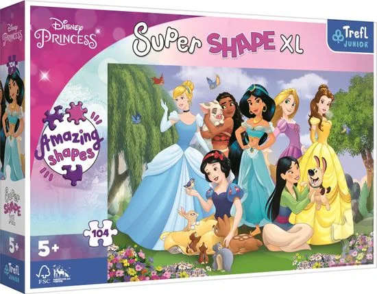 Trefl Puzzle Super Shape XL Disneyjeve princeske: Na vrtu 104 kosov