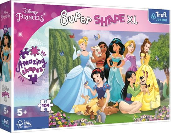 Trefl Puzzle Super Shape XL Disneyjeve princeske: Na vrtu 104 kosov