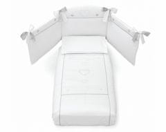 Erbesi  posteljnina za otroško posteljico CUORE- I s Swarovski kristali bela