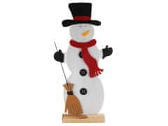 DEKORACIJA SNEŽAK LESENA PODLAGA 32 CM