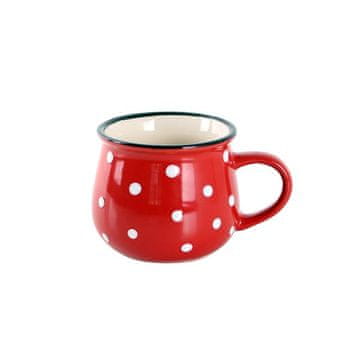 Toro RDEČA SKODELICA Z BELIMI PIKAMI, 230ML, KERAMIKA