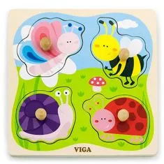 Viga Toys VIGA Lesena sestavljanka Živali na travniku