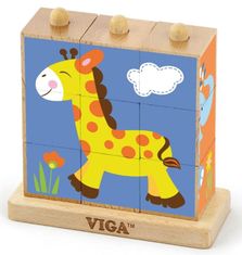 Viga Toys VIGA Safari drsne kocke, 9 kock