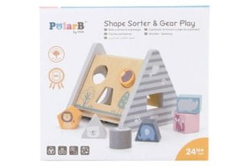 Lesena sestavljanka z zobatimi kolesi