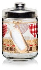 CERVE STEKLENI KOZAREC S POKROVOM ZA SLADKOR 800ML, VALENTINA DEC.SRD