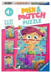 Puzzle Mix&Match: Morske deklice in morske pošasti 3x24 kosov