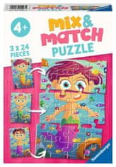 Puzzle Mix&amp;Match: Morske deklice in morske pošasti 3x24 kosov