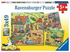 Ravensburger Puzzle Na kmetiji 3x49 kosov
