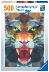 Ravensburger Puzzle poligonski tiger 500 kosov