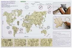 Wooden city Leseni zemljevid z živalmi velikosti L (83x55cm)