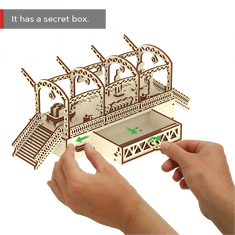 Wooden city 3D sestavljanka Železniška postaja 175 kosov