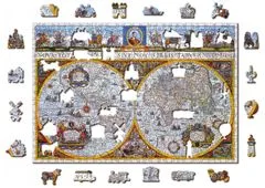 Wooden city Lesena sestavljanka Antični zemljevid Nova Terrarum 2v1, 505 kosov ECO
