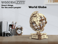 Wooden city Lesena mestna sestavljanka 3D vrtljivi globus, lesena