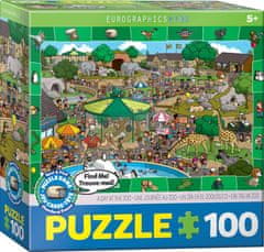 EuroGraphics Spot &amp; Find puzzle Dan v živalskem vrtu 100 kosov