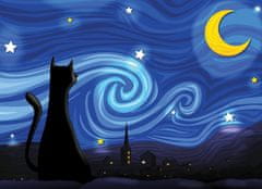 Cobble Hill Cat Starry Night Puzzle 500 kosov